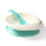 Μπολ φαγητού με βάση βεντούζας και κουτάλι