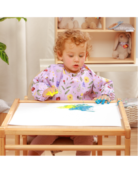 BabyOno Αδιάβροχη σαλιάρα με μακρύ μανίκι 6m Garden.3png-552x691w