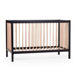 Cot 60x120cm BE97 + wheels black naturel