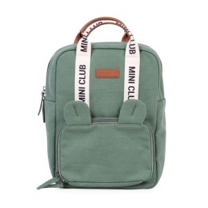 Kids backpack Mini Club Singature Canvas green