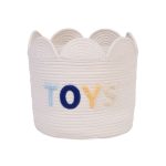Basket 30x30x15cm Flower off white