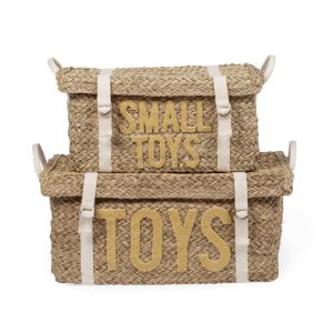 Toybox Rattan Yellow 2pcs