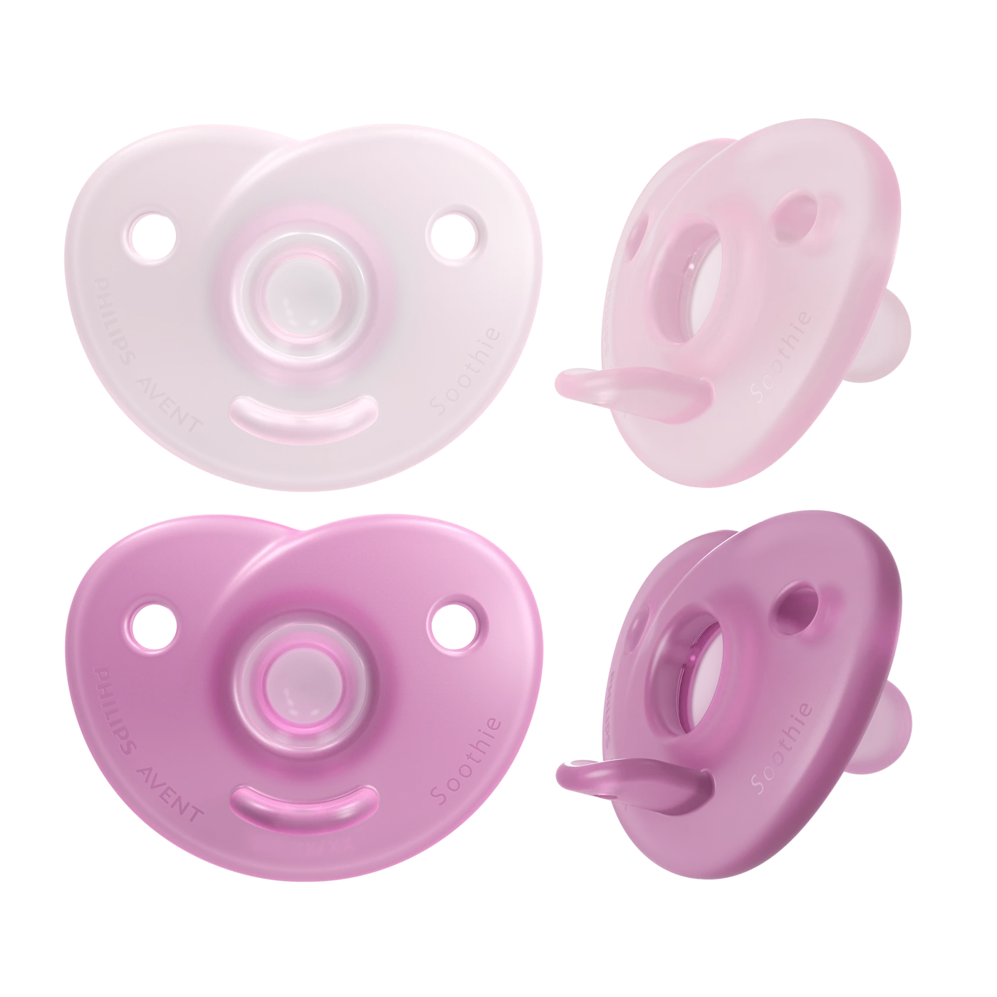 Phillips Avent Soothie Silicone Pacifier 0-6m Pink x2
