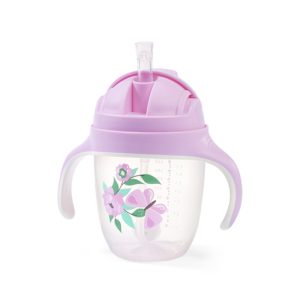 Παιδικό Ποτηράκι με Λαβές και Καλαμάκι από Σιλικόνη 240ml