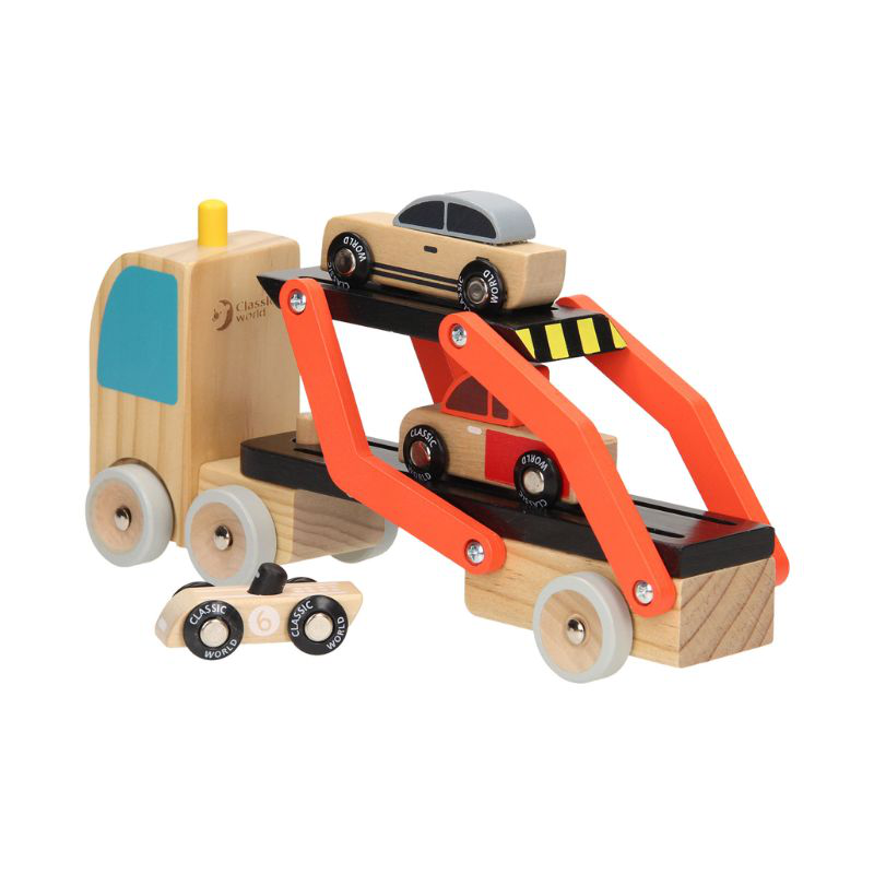 Car transporter with cars