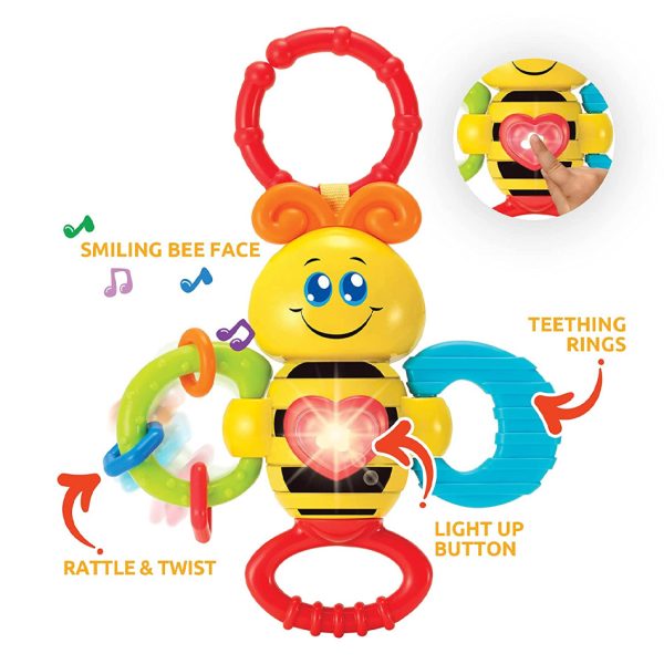 Animal Rattle Light Light-up Twisty Rattles – Bee – ZORPAS