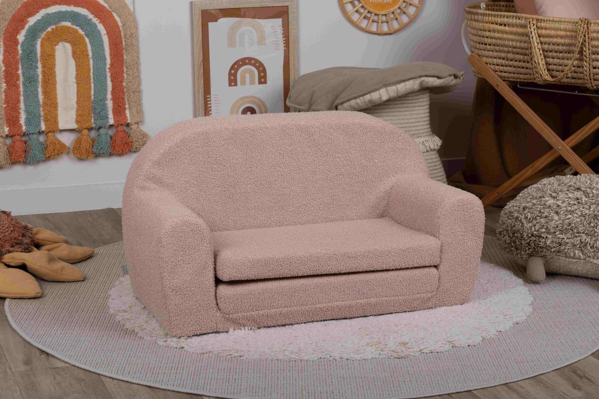 Double Sofa Boucle Pink