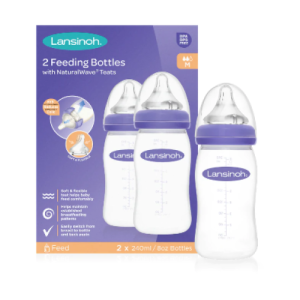 Lansinoh Feeding Bottle 2x240ml (Natural Wave)