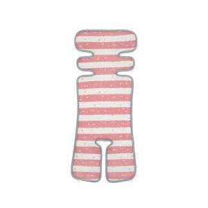 Universal stroller and car seat pad, 3d air mesh, white-pink