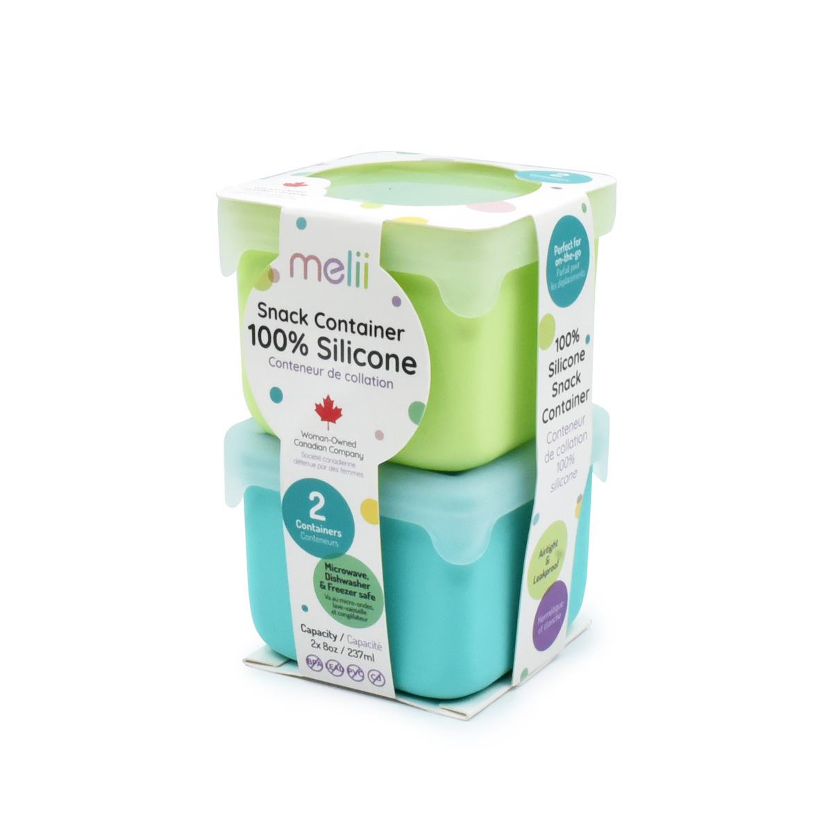 Δοχείο Σιλικόνης Σνακ Blue Lime 2 Τεμ