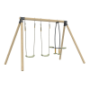 Sherwood Triple Wooden Swing Set with Glide Ride