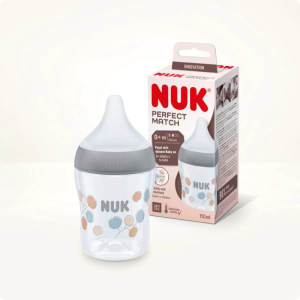 Perfect Match Babby Bottle with soft silicone teat in White