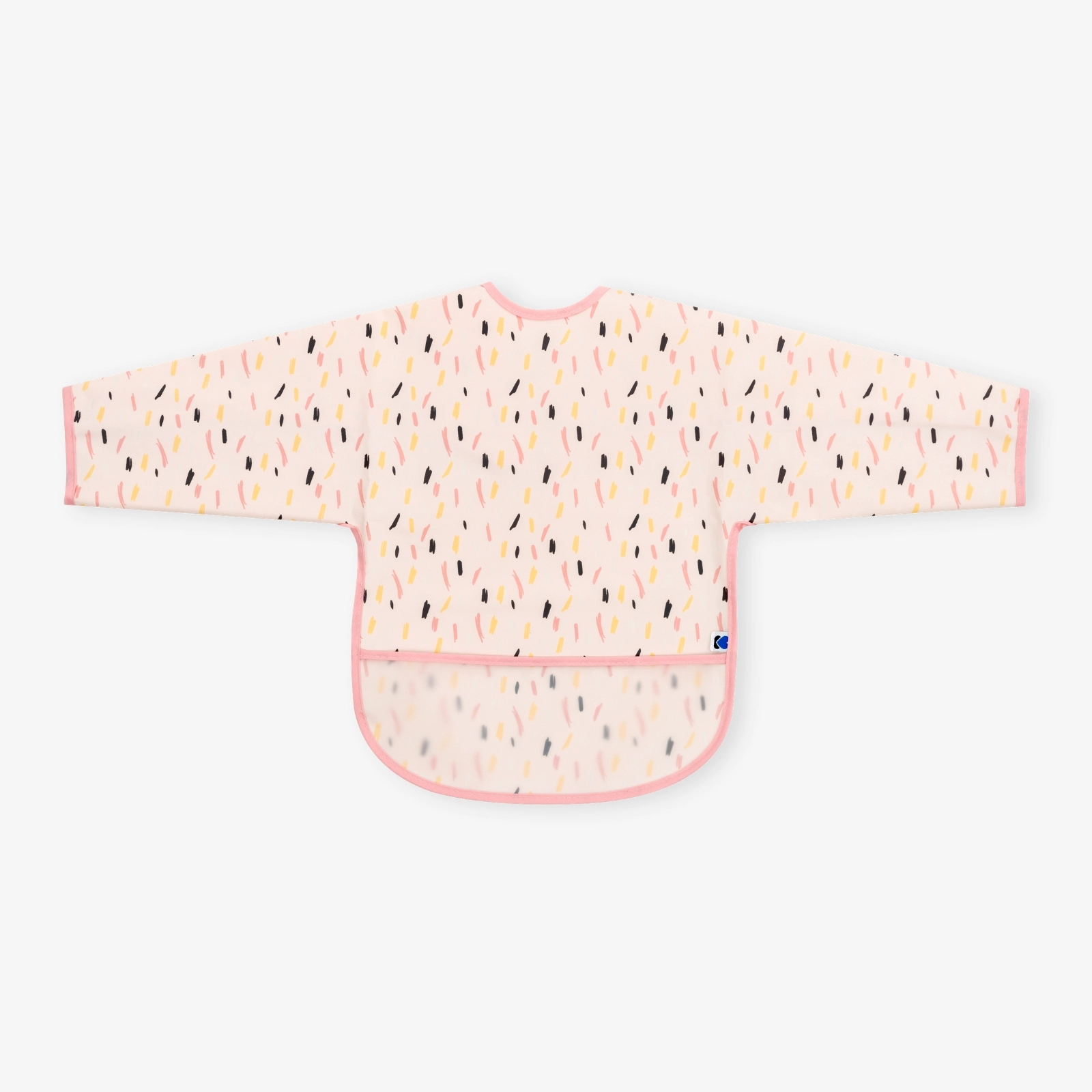 Arty Pattern Long sleeve bib with crumb catcher