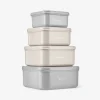 Kitty Cat Grey PP lunch boxes 4pcs